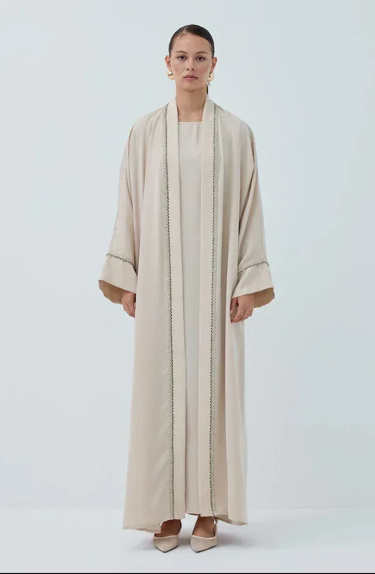 Taş Şeritli Nida Abaya Takım - VIADEL Atelier