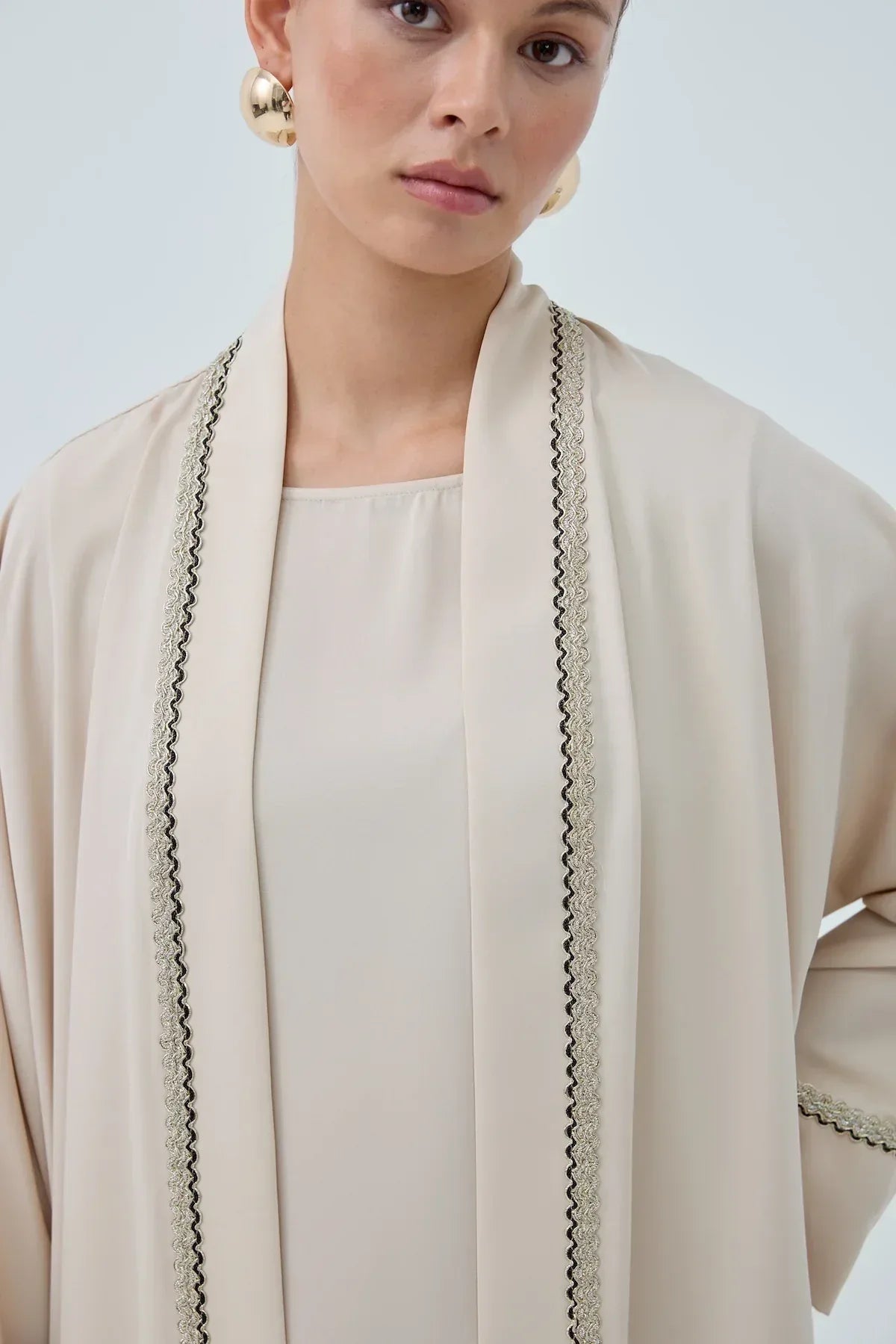 Taş Şeritli Nida Abaya Takım - VIADEL Atelier