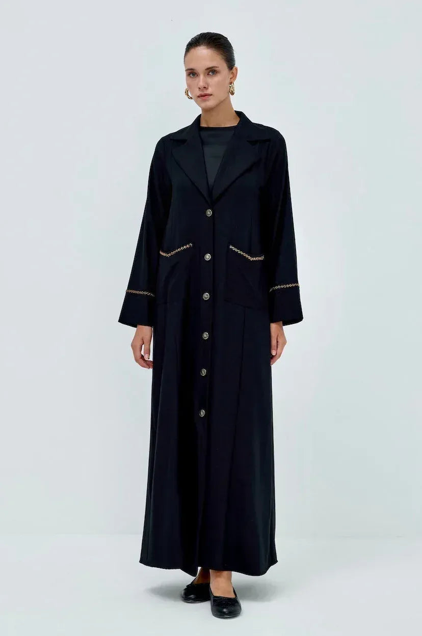 Cepli Boncuk Detay Abaya - VIADEL Atelier