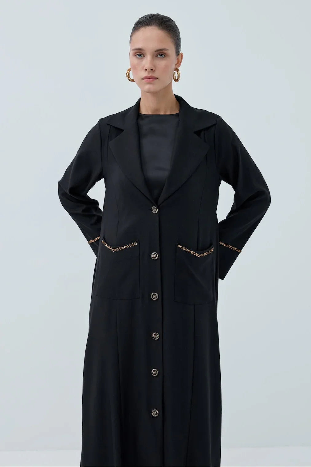 Cepli Boncuk Detay Abaya