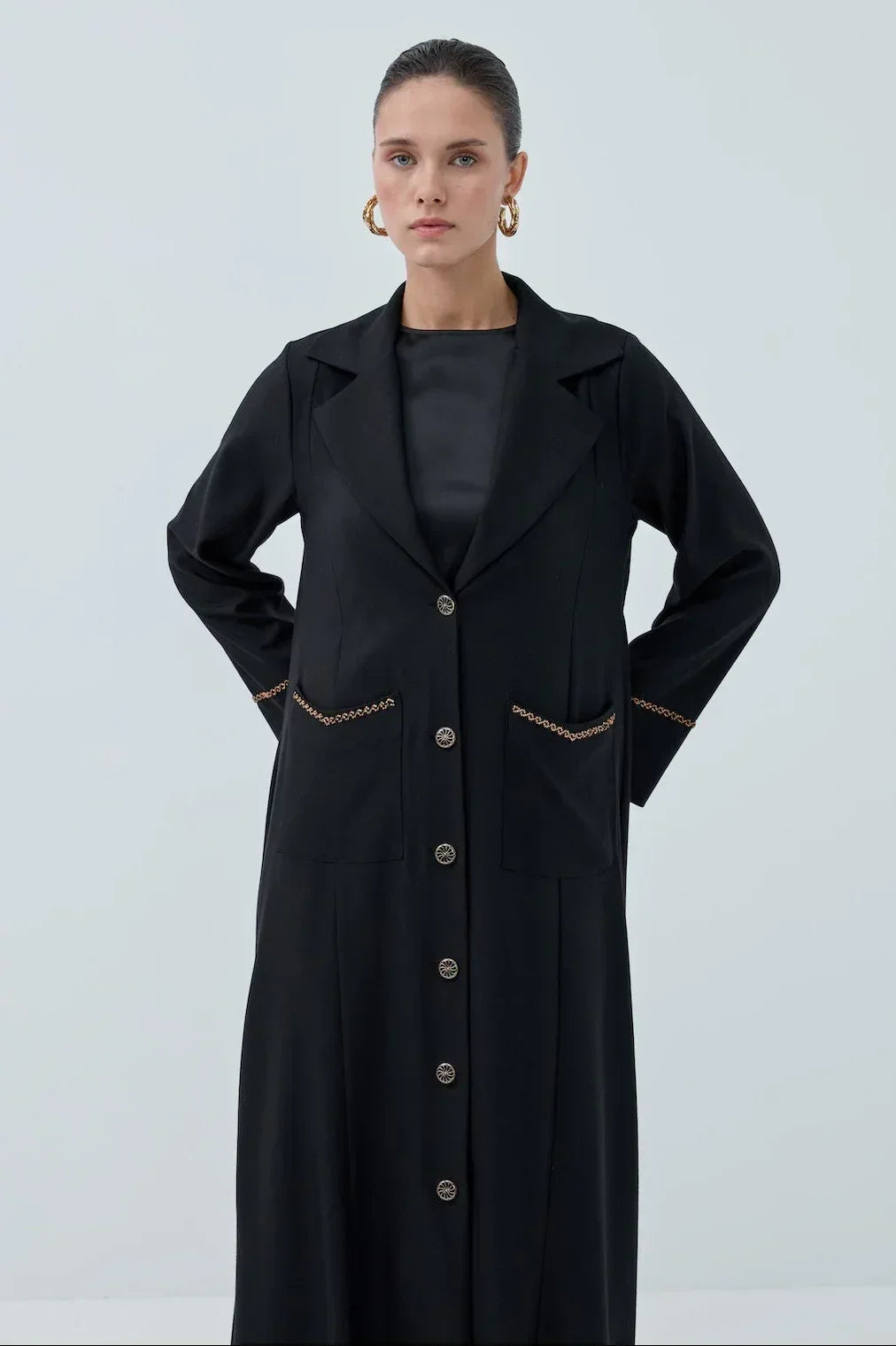 Cepli Boncuk Detay Abaya - VIADEL Atelier