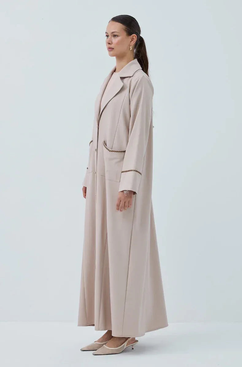 Cepli Boncuk Detay Abaya - VIADEL Atelier