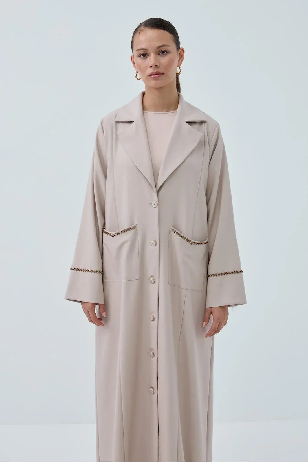 Cepli Boncuk Detay Abaya - VIADEL Atelier