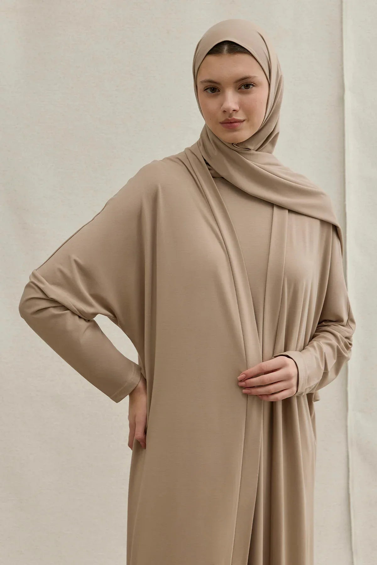 Active Modest Sport Mink Two-Piece Abaya Set