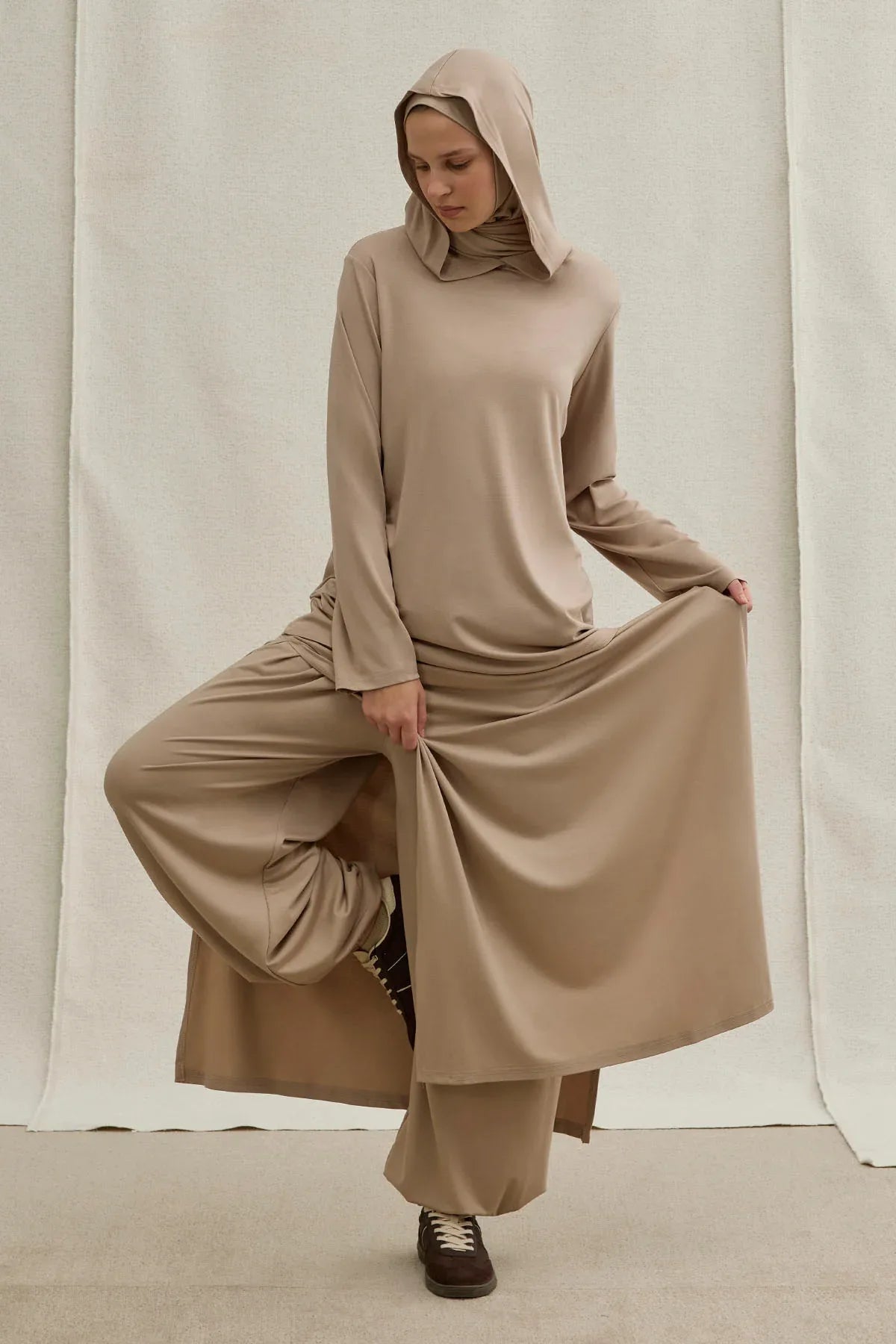 Active Modest Hooded Mink Sportswear Set