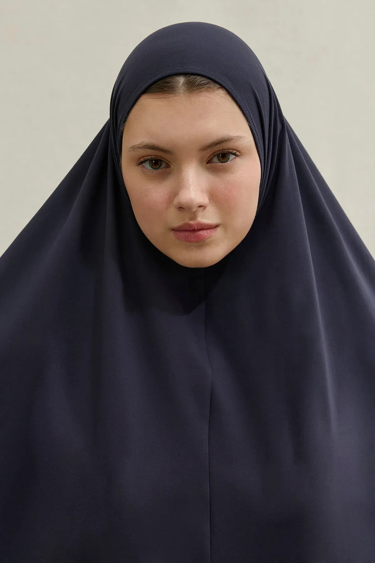 Harem Fluid Khimar Navy Blue Two-Piece Set