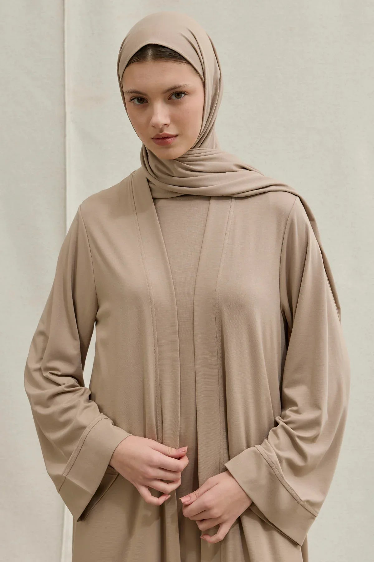 Active Modest Sporty Mink Three- Piece Abaya Set