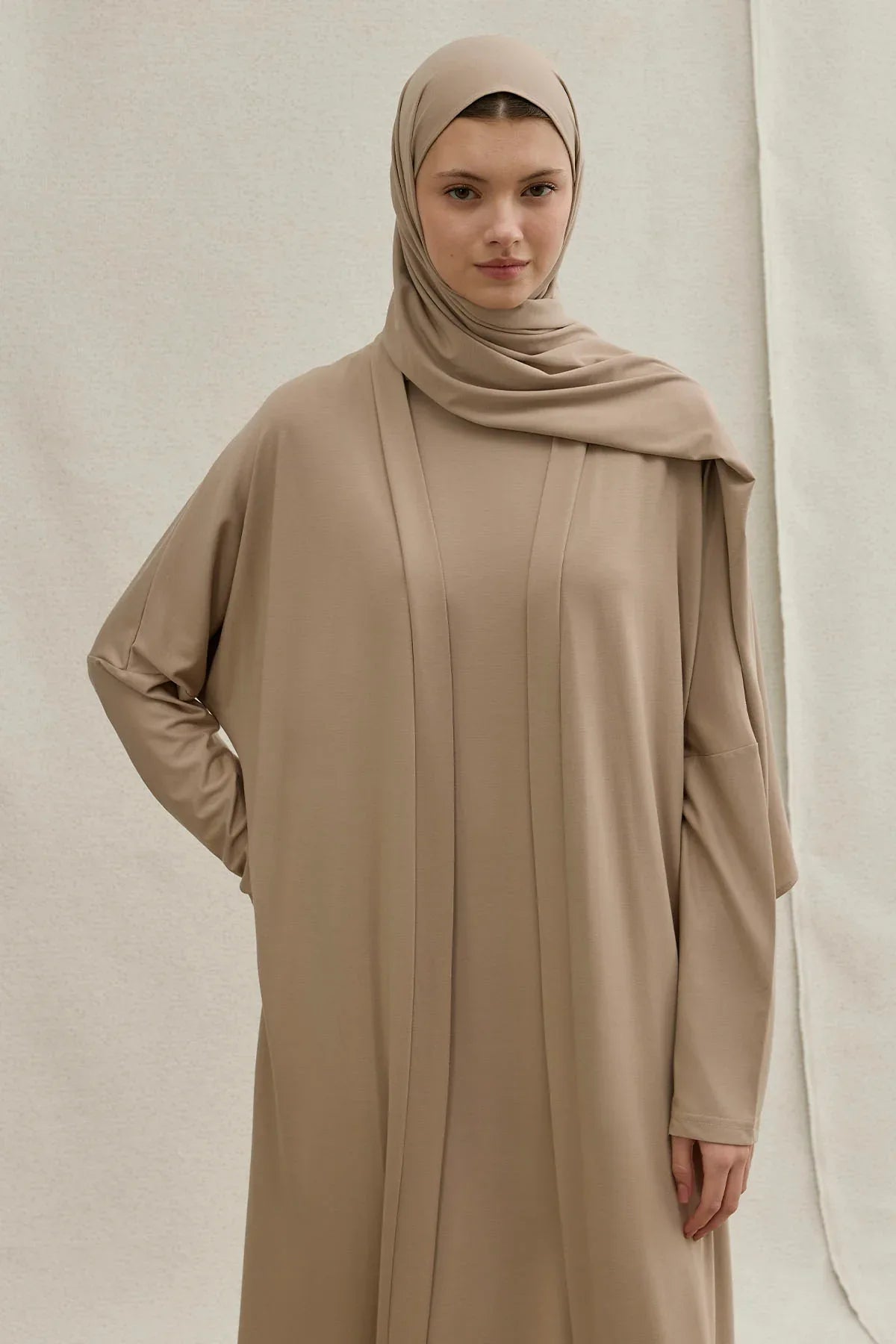 Active Modest Sport Mink Two-Piece Abaya Set