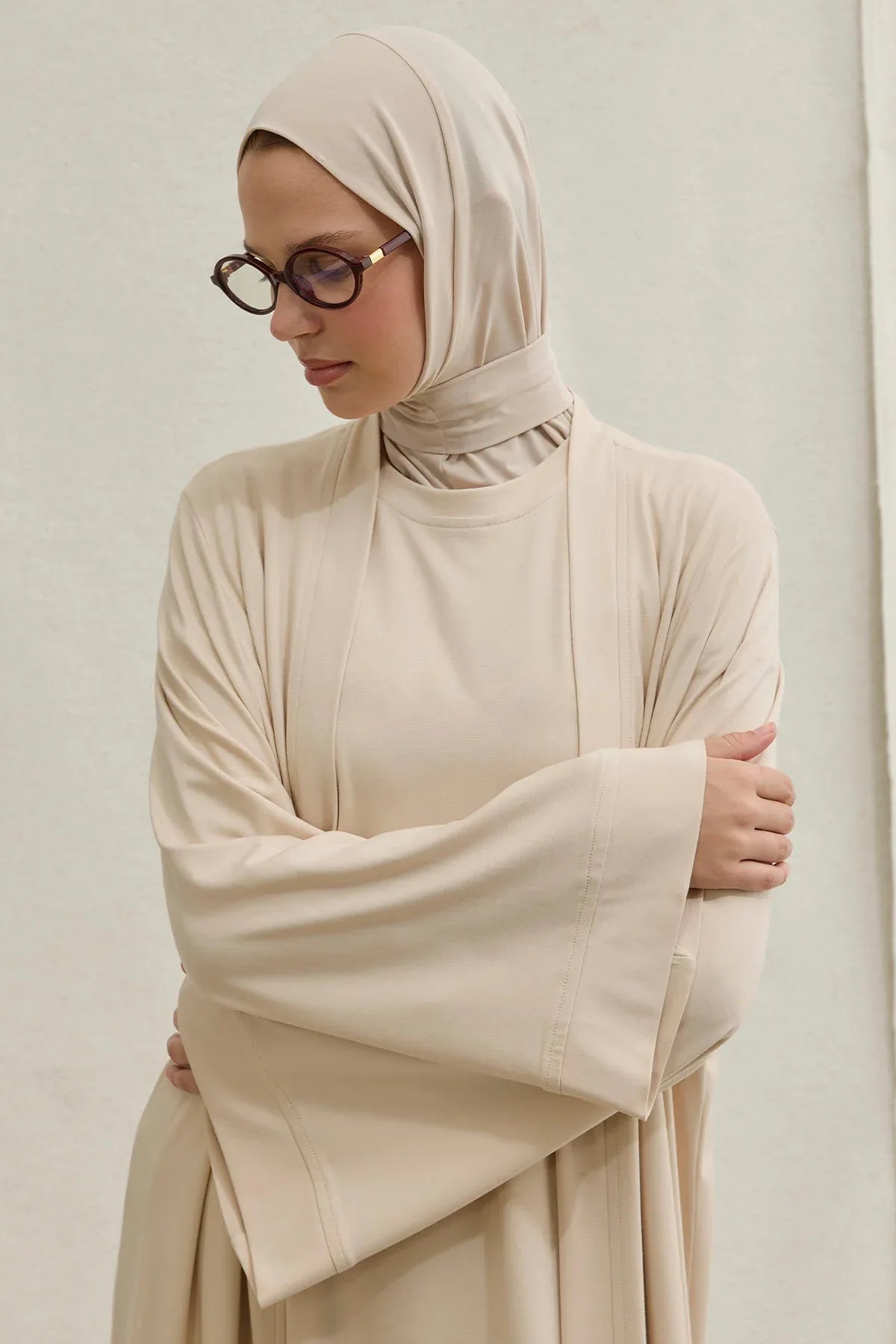 Active Modest Spor Geniş Kol Taş İkili Abaya Takım