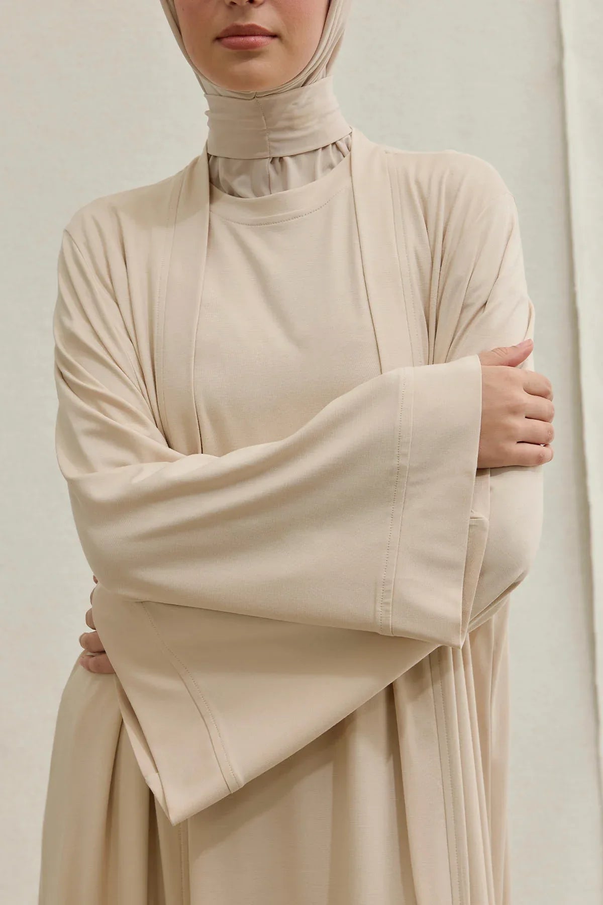 Active Modest Spor Geniş Kol Taş İkili Abaya Takım