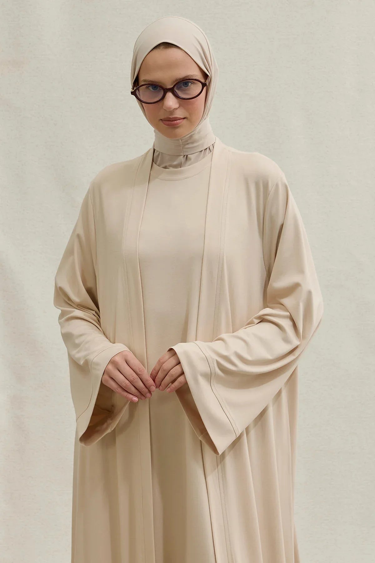 Active Modest Spor Geniş Kol Taş İkili Abaya Takım