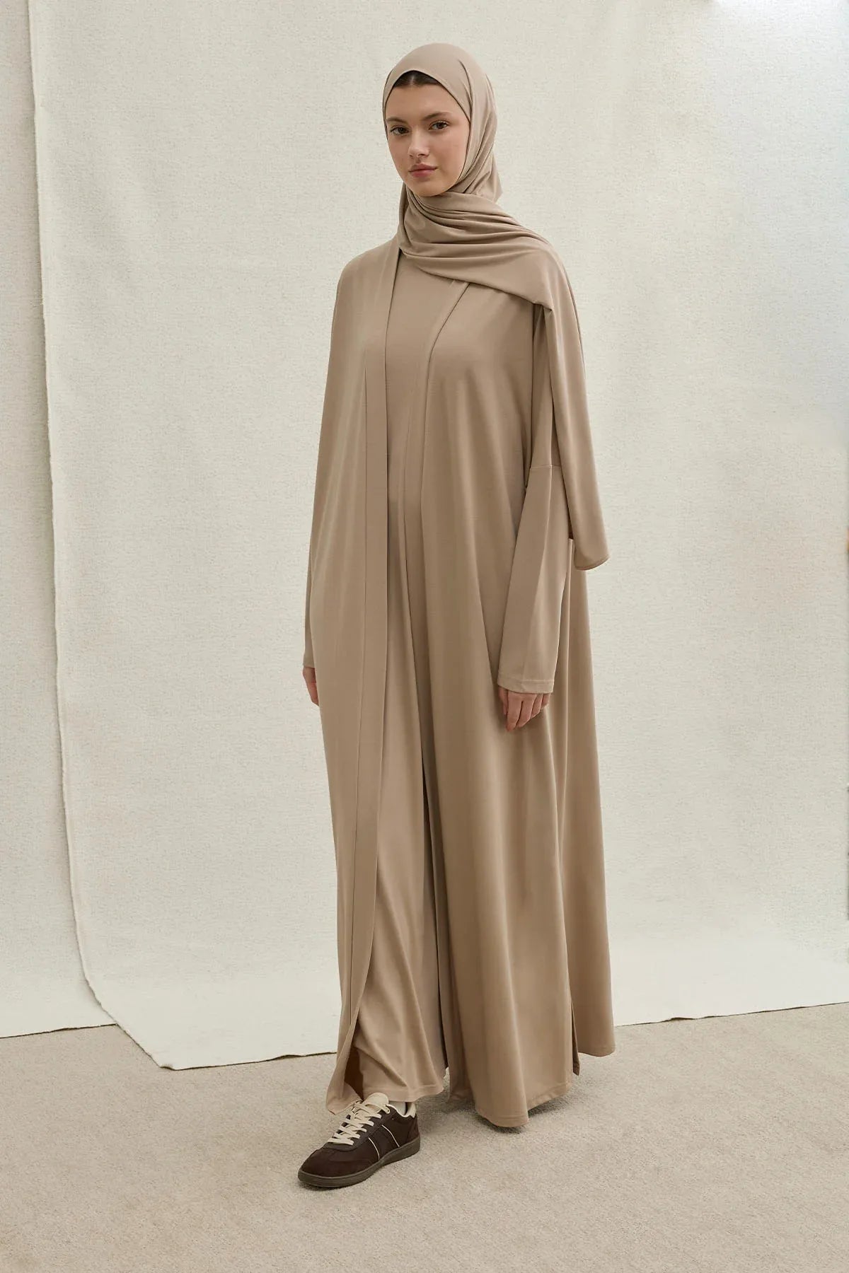 Active Modest Sport Mink Two-Piece Abaya Set