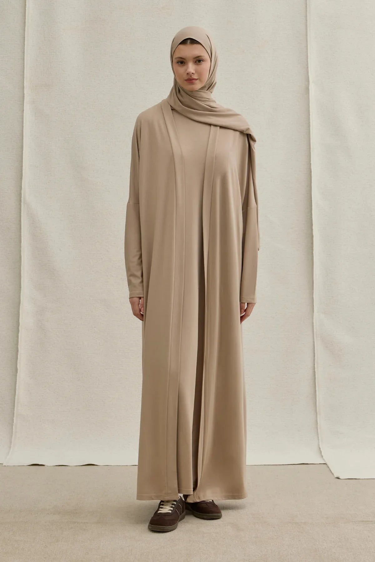 Active Modest Sport Mink Two-Piece Abaya Set