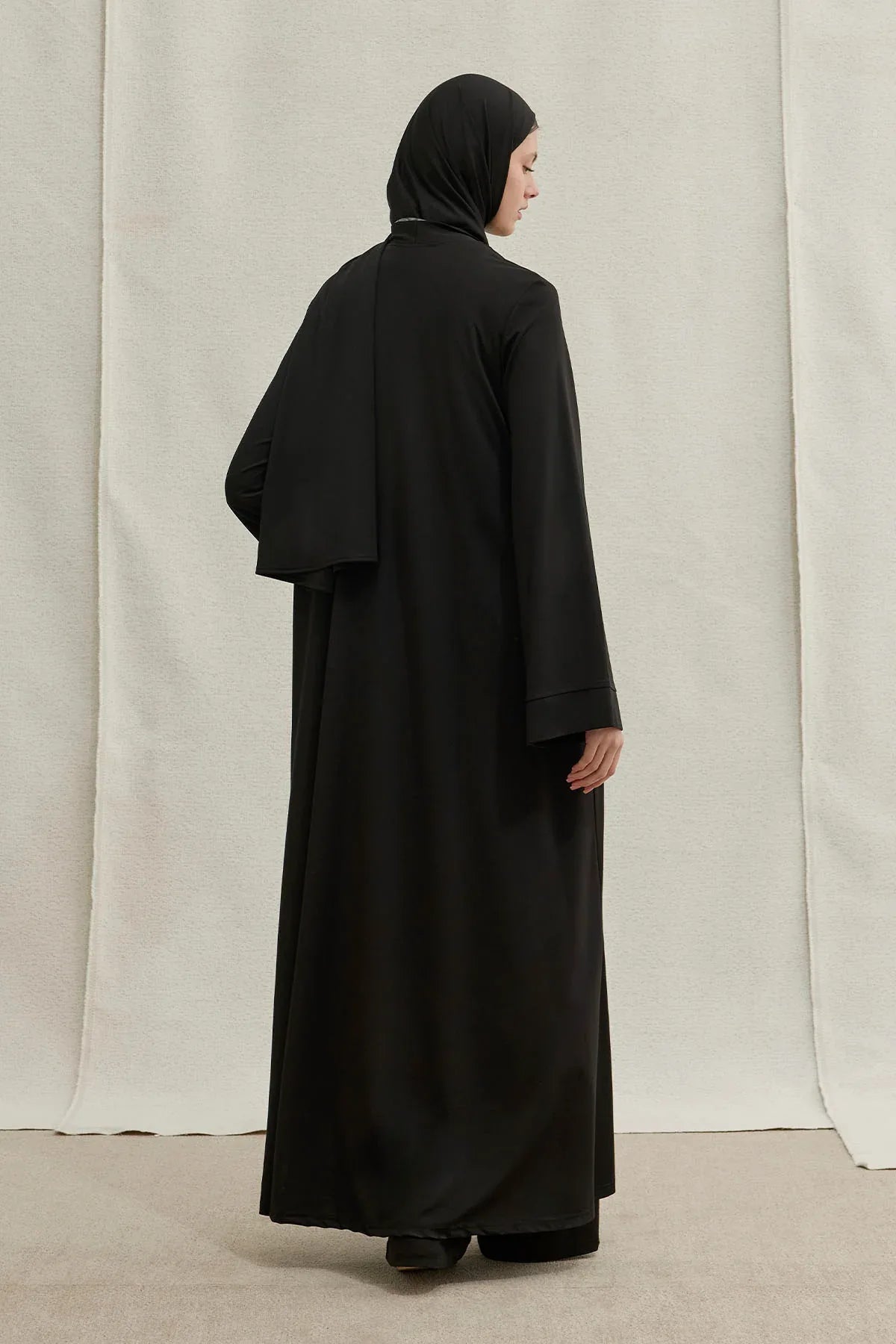 Actıve Modest Spor Siyah Üçlü Abaya Takım