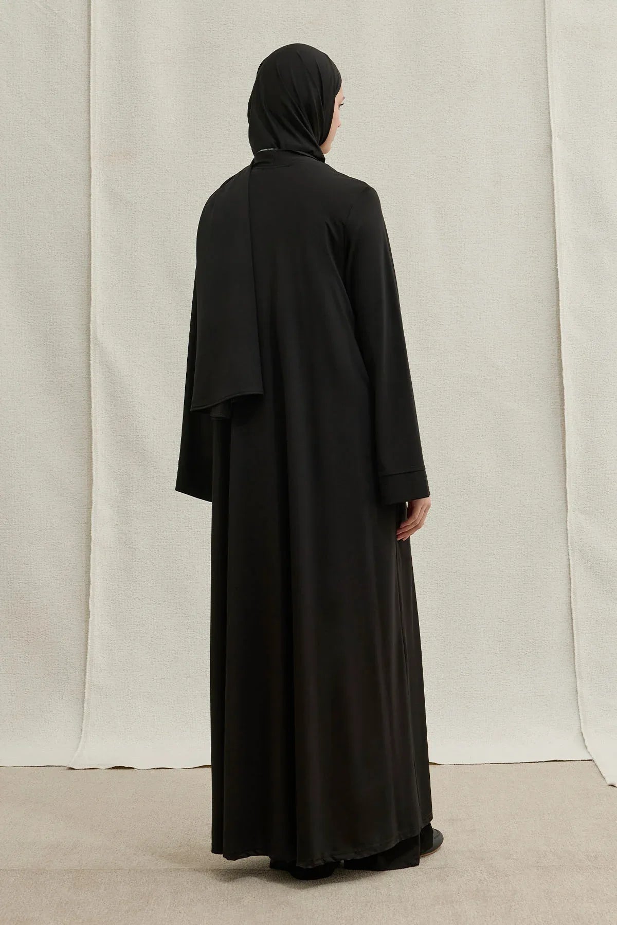 Actıve Modest Spor Siyah Üçlü Abaya Takım