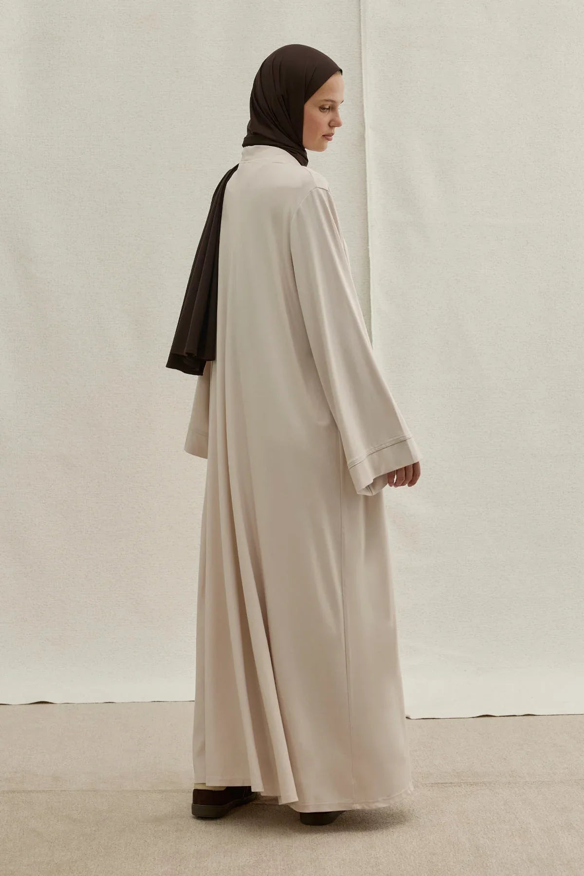 Active Modest Spor Geniş Kol Ekru İkili Abaya Takım