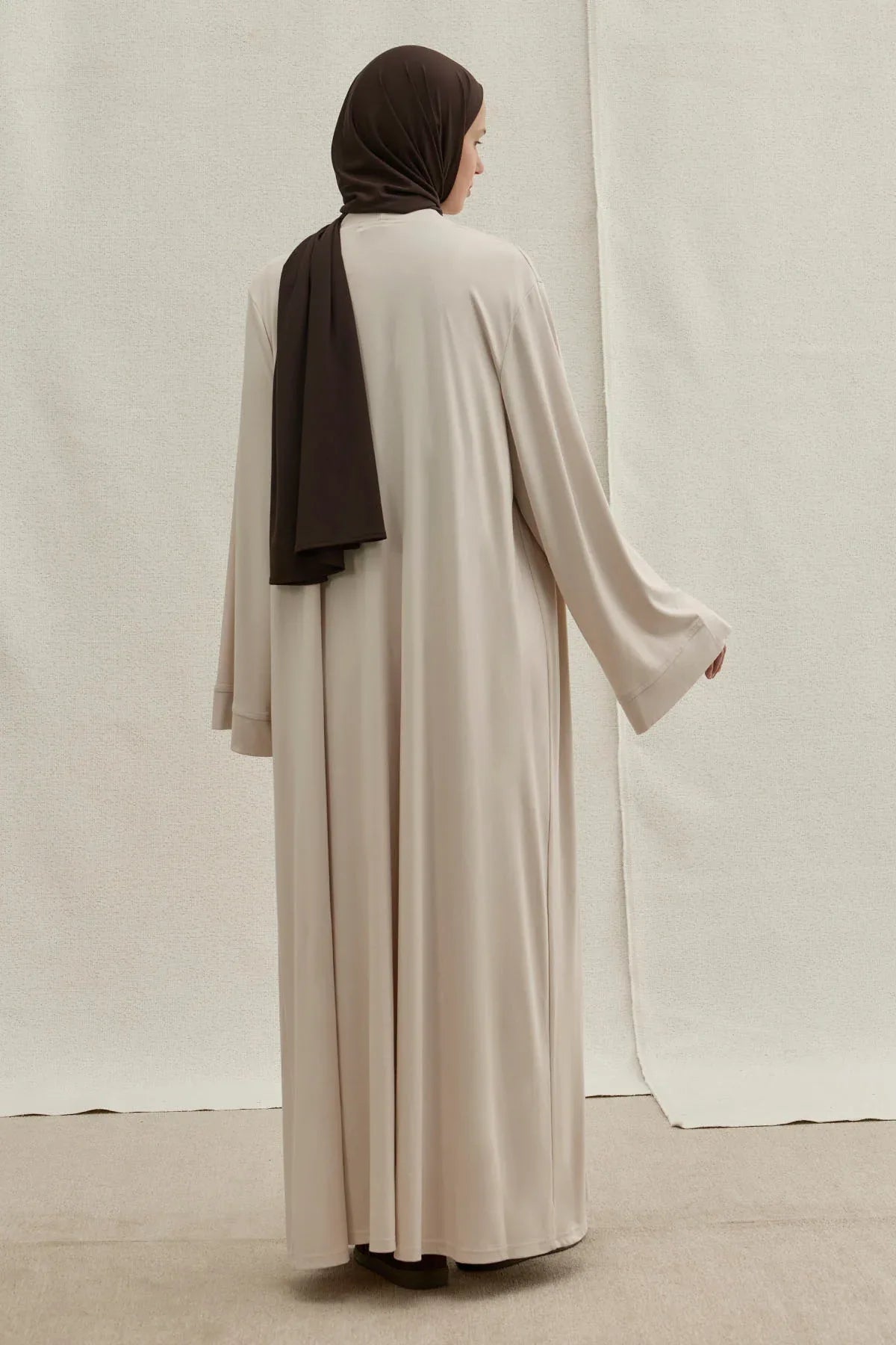 Active Modest Spor Geniş Kol Ekru İkili Abaya Takım
