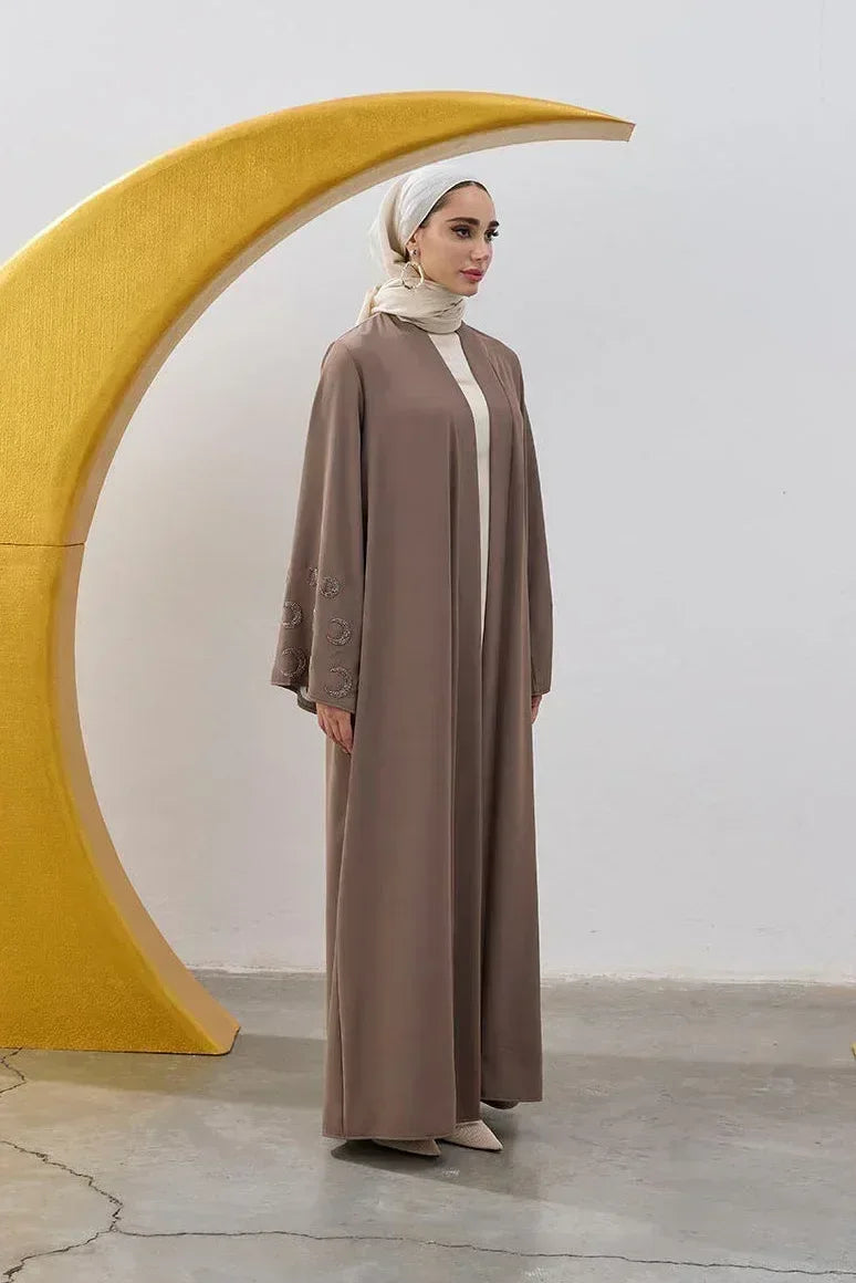 Boncuk Hilal Kol Detay Abaya - VIADEL Atelier