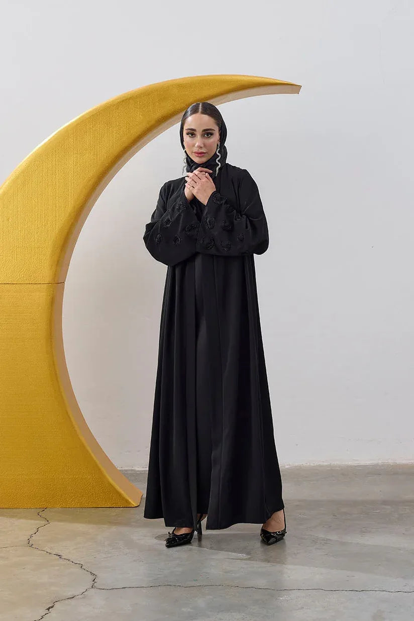 Boncuk Hilal Kol Detay Abaya - VIADEL Atelier