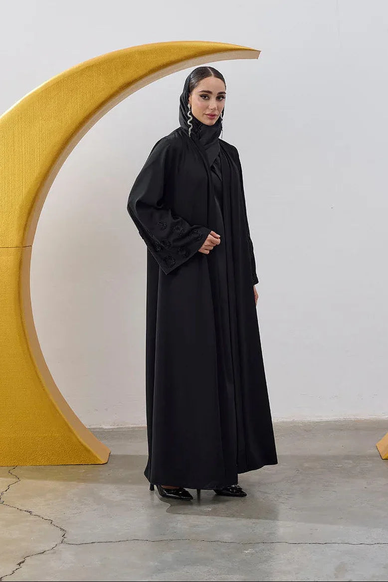 Boncuk Hilal Kol Detay Abaya - VIADEL Atelier