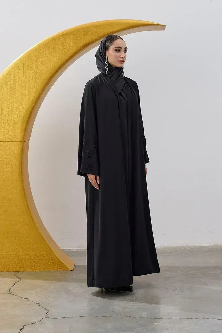 Boncuk Hilal Kol Detay Abaya - VIADEL Atelier