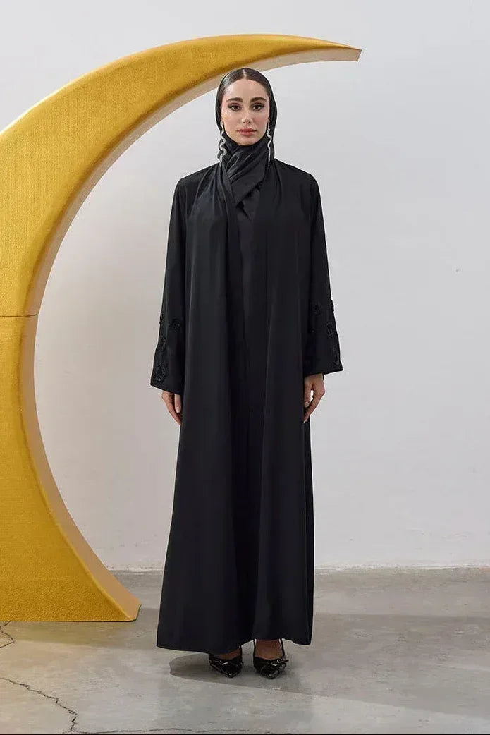 Boncuk Hilal Kol Detay Abaya - VIADEL Atelier