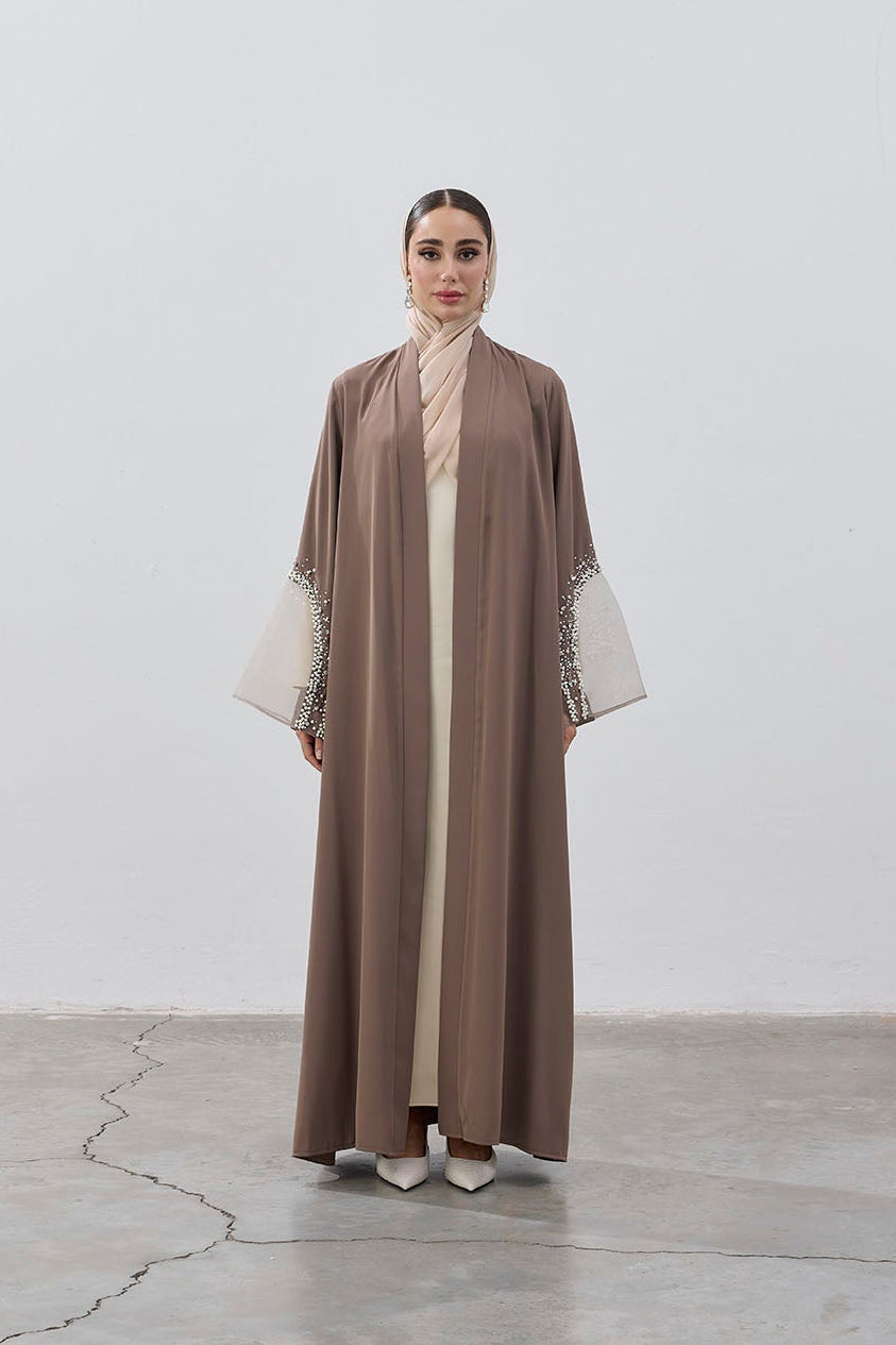 İnci Organize Kol Detaylı Abaya