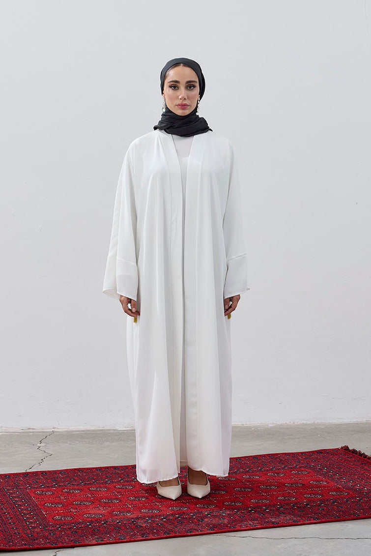 Tasarım Sırt Şehir Haritalı Nakış İşlemeli Abaya