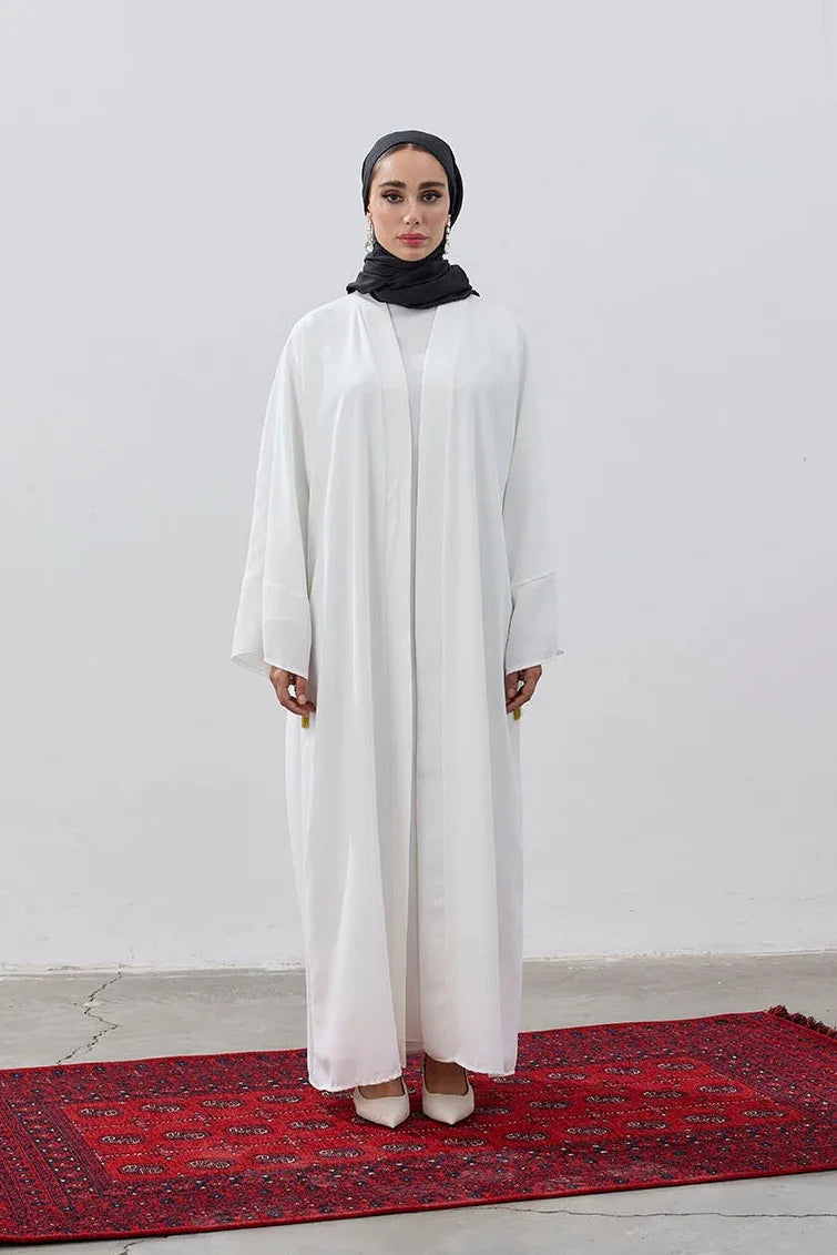 Tasarım Sırt Şehir Haritalı Nakış İşlemeli Abaya - VIADEL Atelier