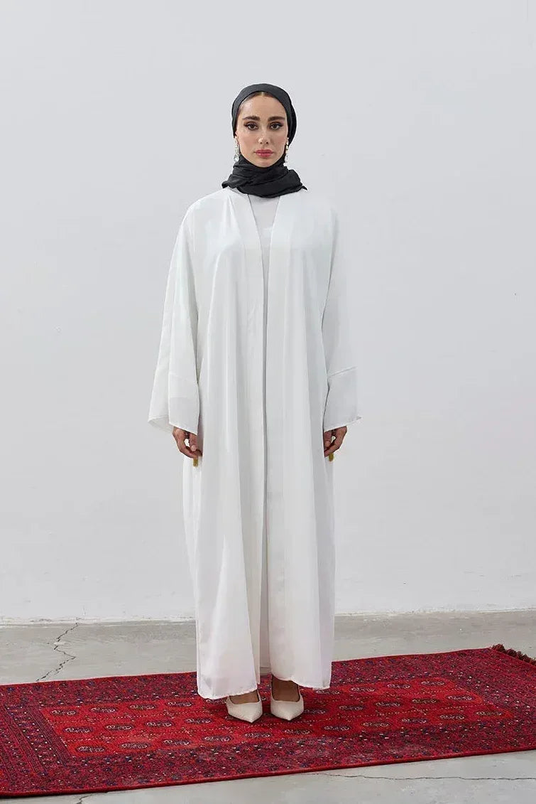 Tasarım Sırt Şehir Haritalı Nakış İşlemeli Abaya - VIADEL Atelier