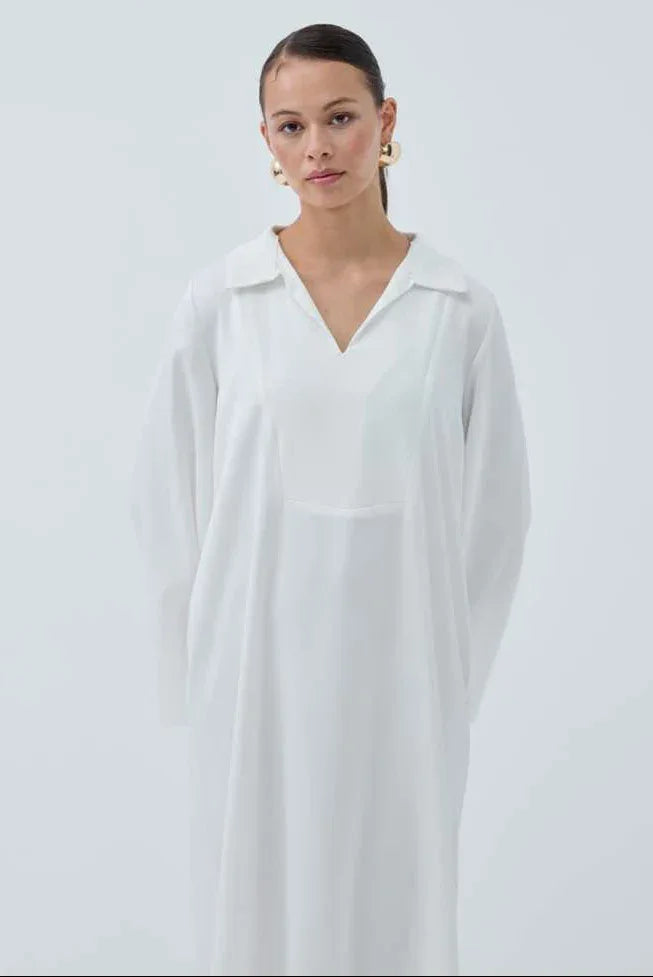 Haidah Yakalı Saten Elbise - VIADEL Atelier