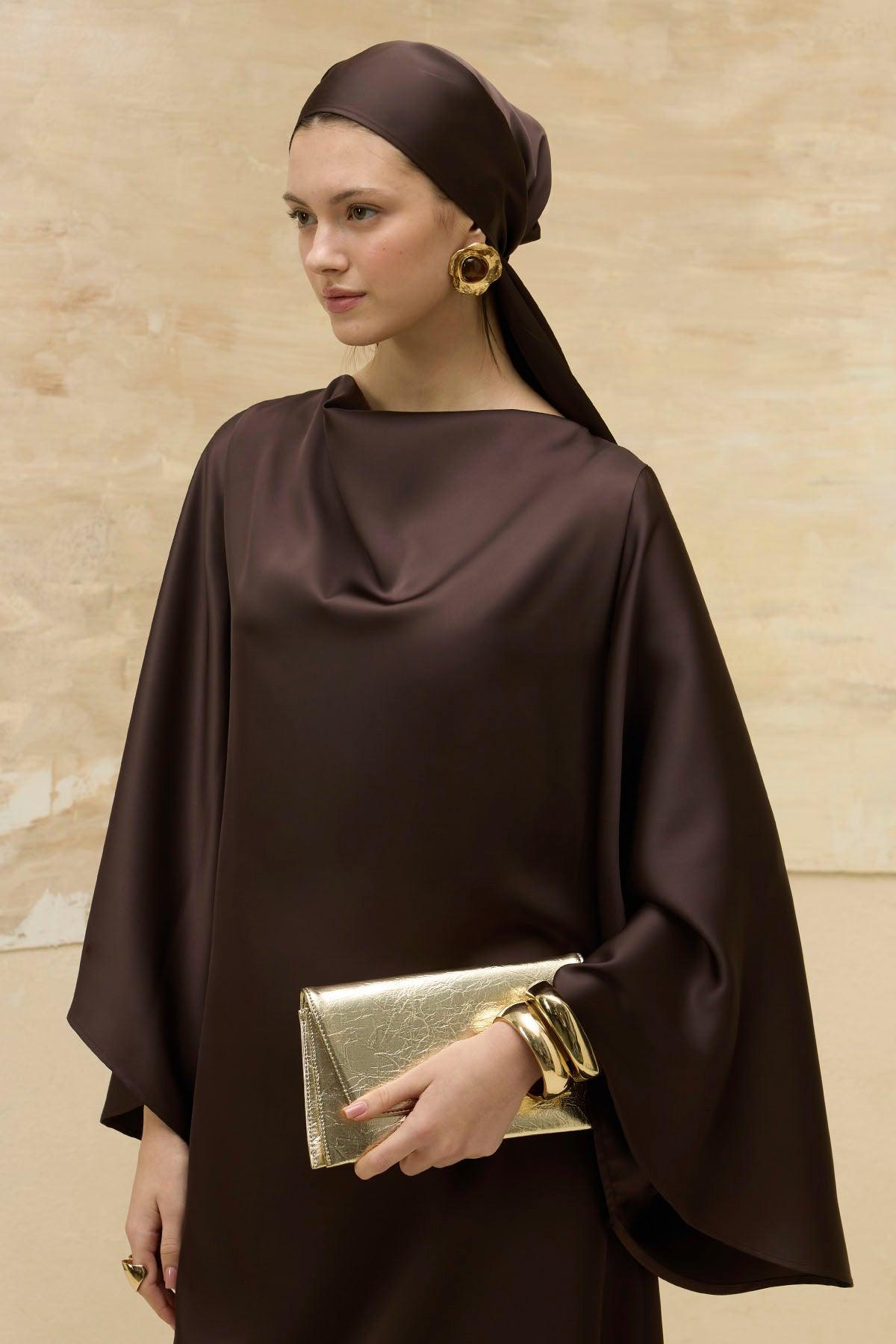 Reversible Satin Brown Dress