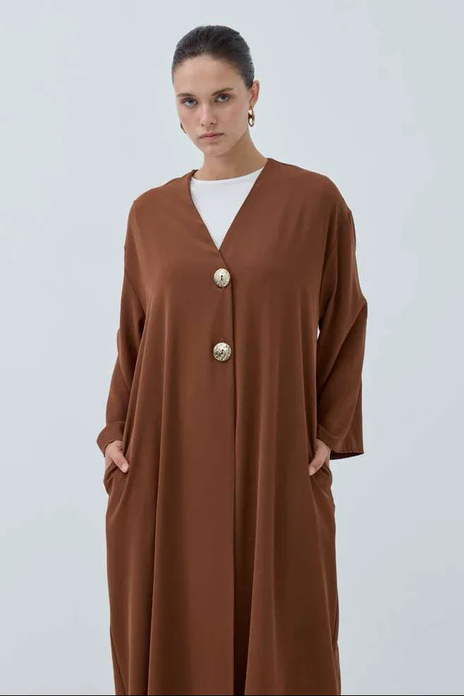 İki Düğmeli Abaya