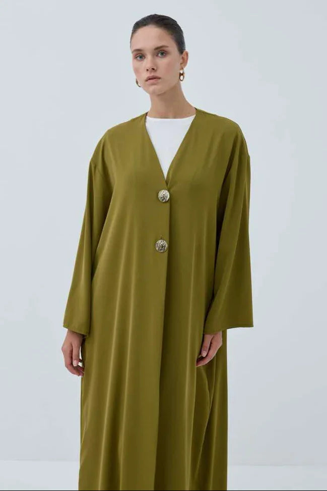 İki Düğmeli Abaya