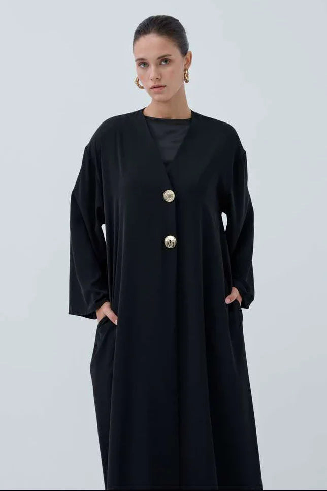 İki Düğmeli Abaya