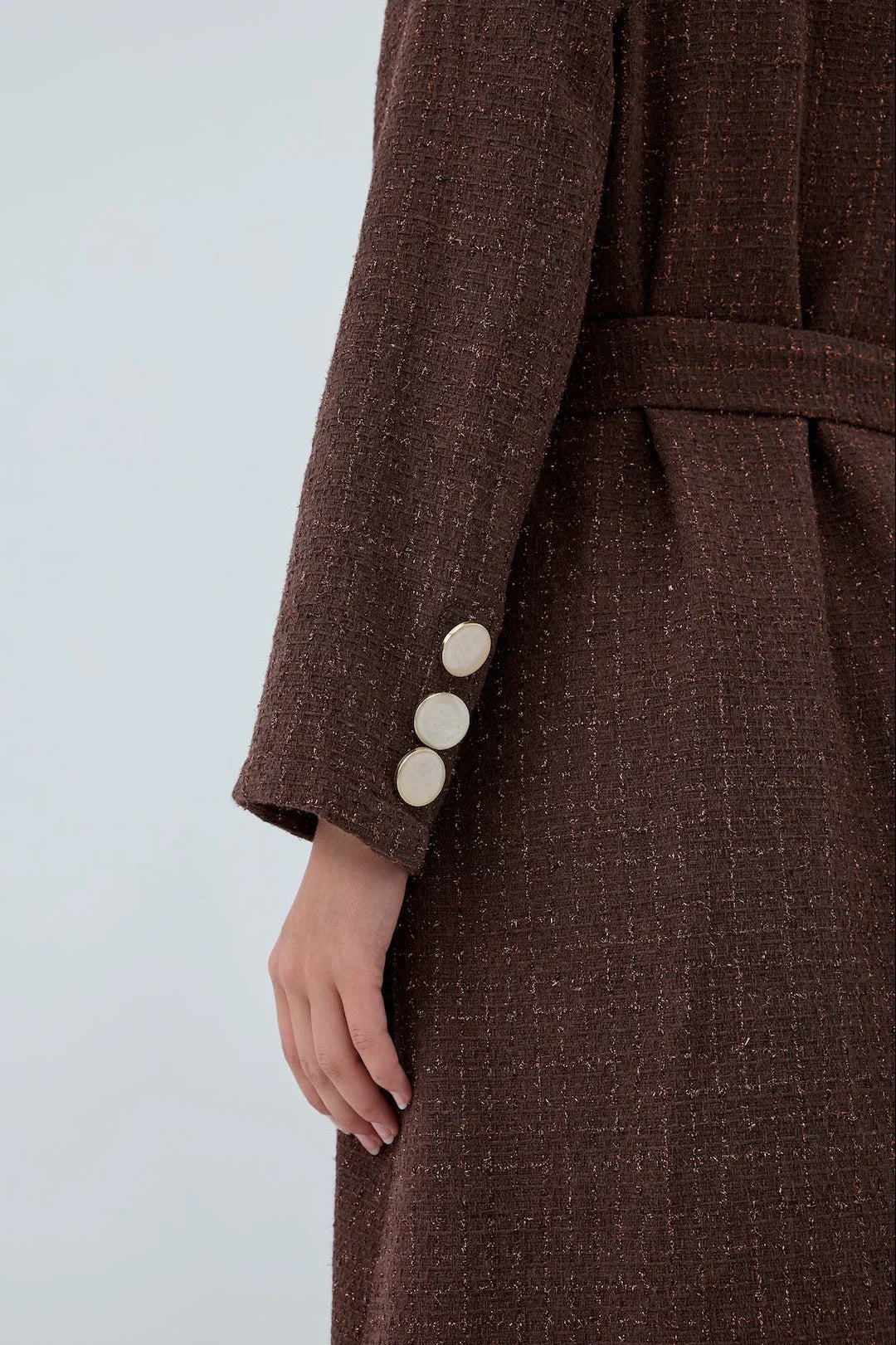 Önü Kuşaklı Simli Abaya