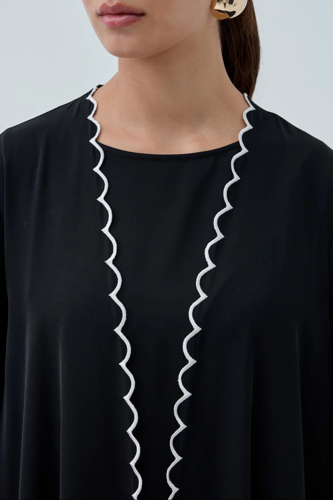 Lazer Nakışlı Abaya Takım