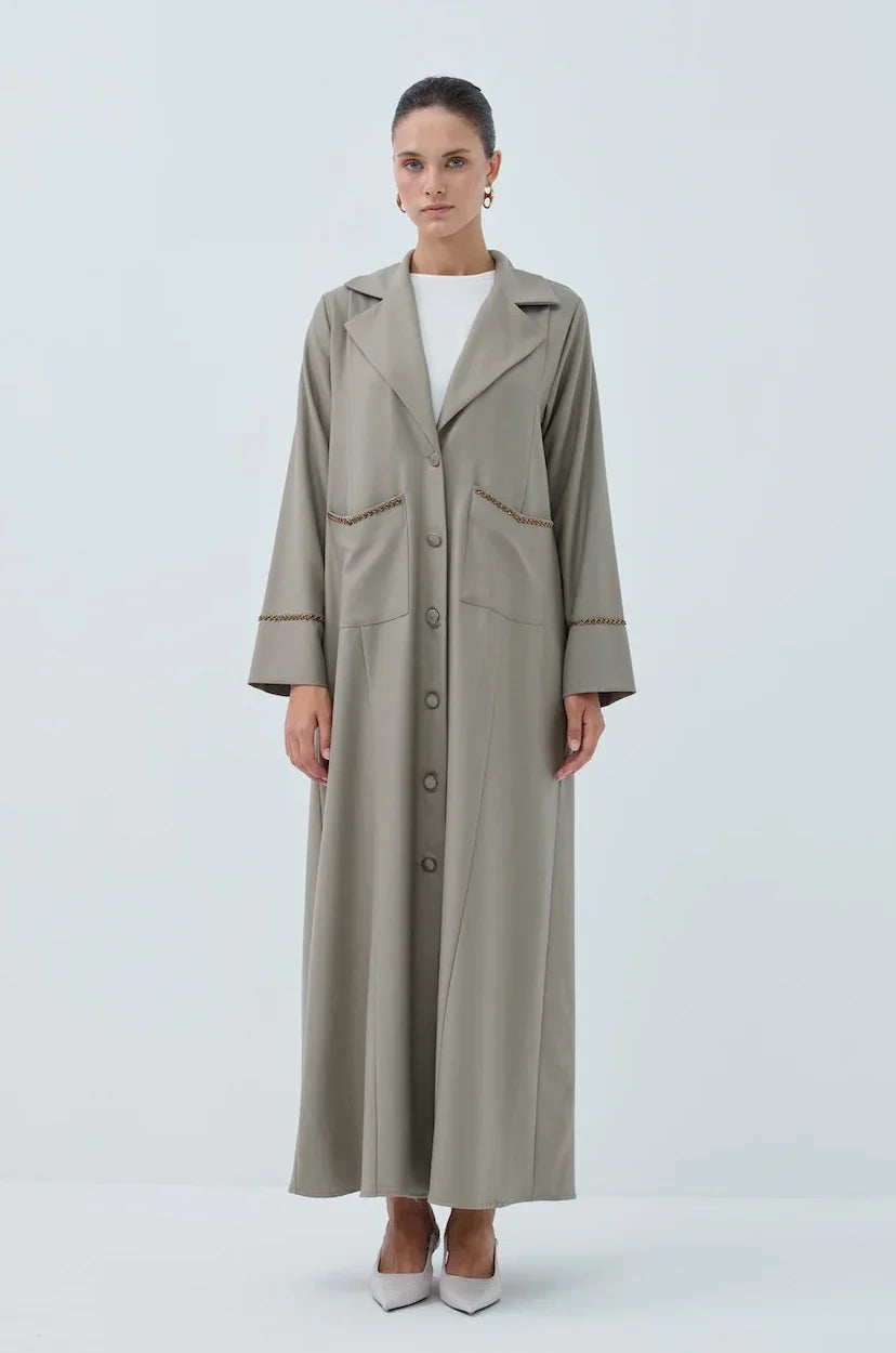 Cepli Boncuk Detay Abaya