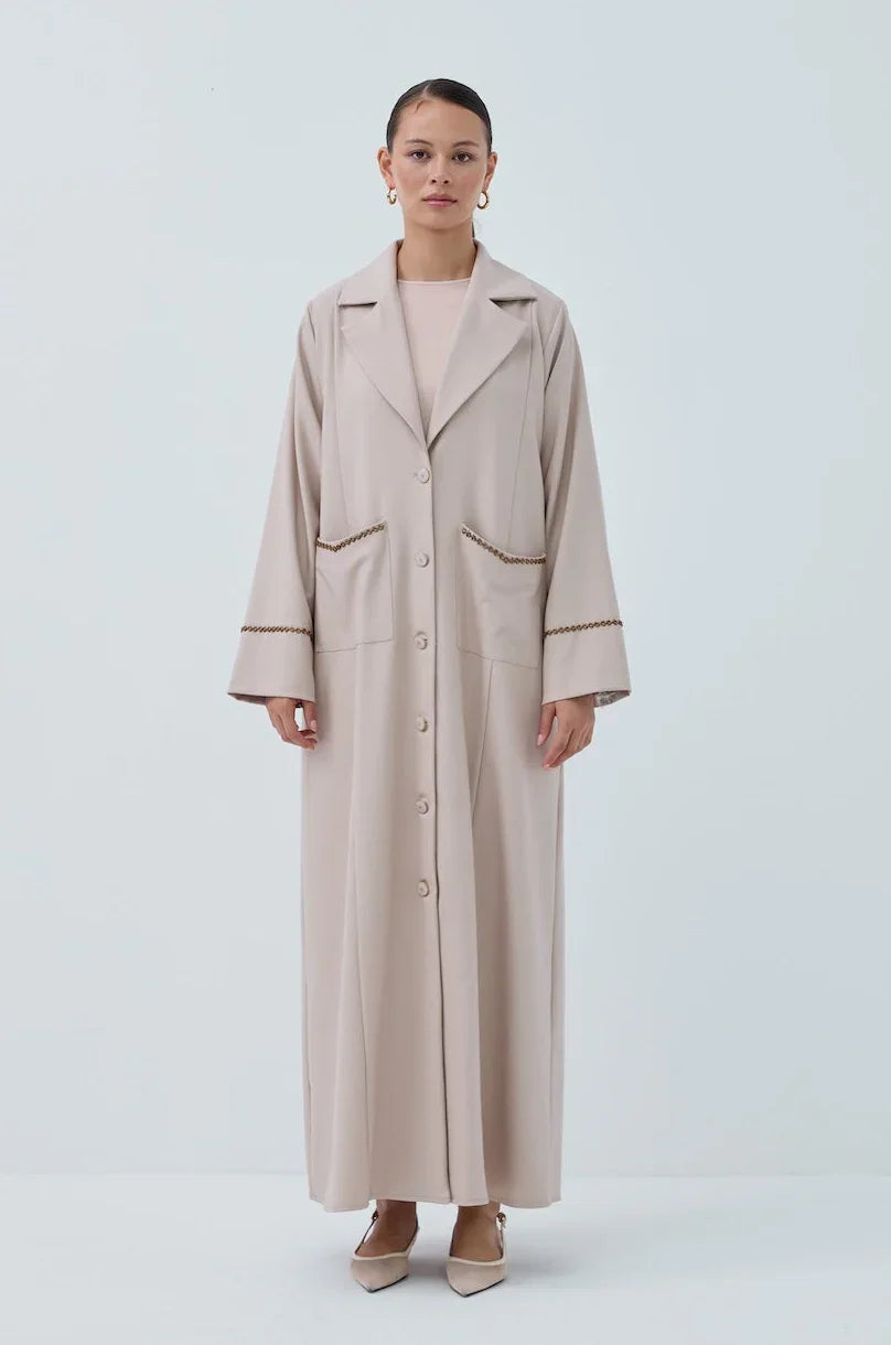 Cepli Boncuk Detay Abaya