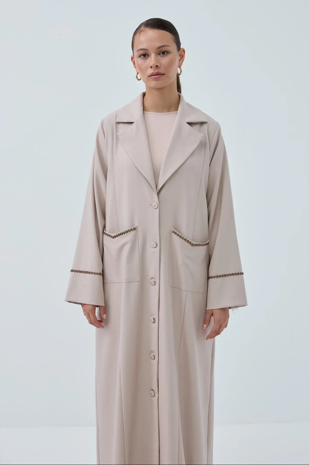 Cepli Boncuk Detay Abaya