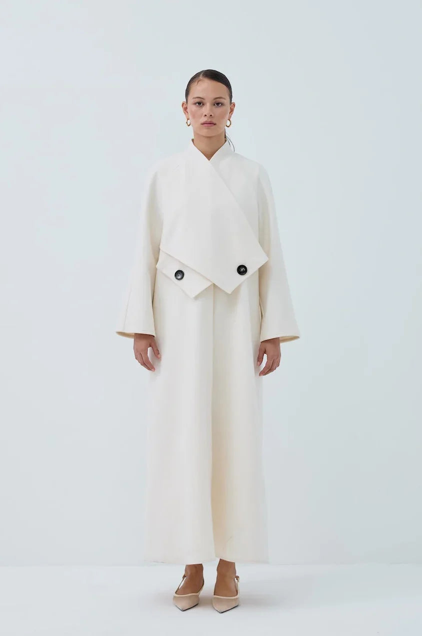 İki Düğmeli Kış Kaşe Kaban