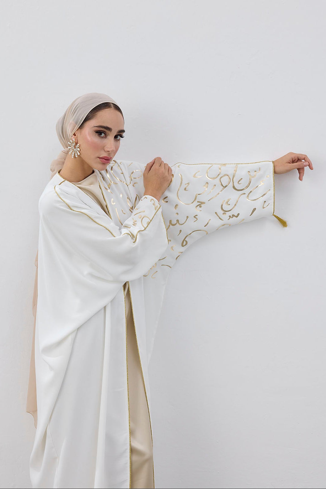 Gold Hat Desenli Abaya