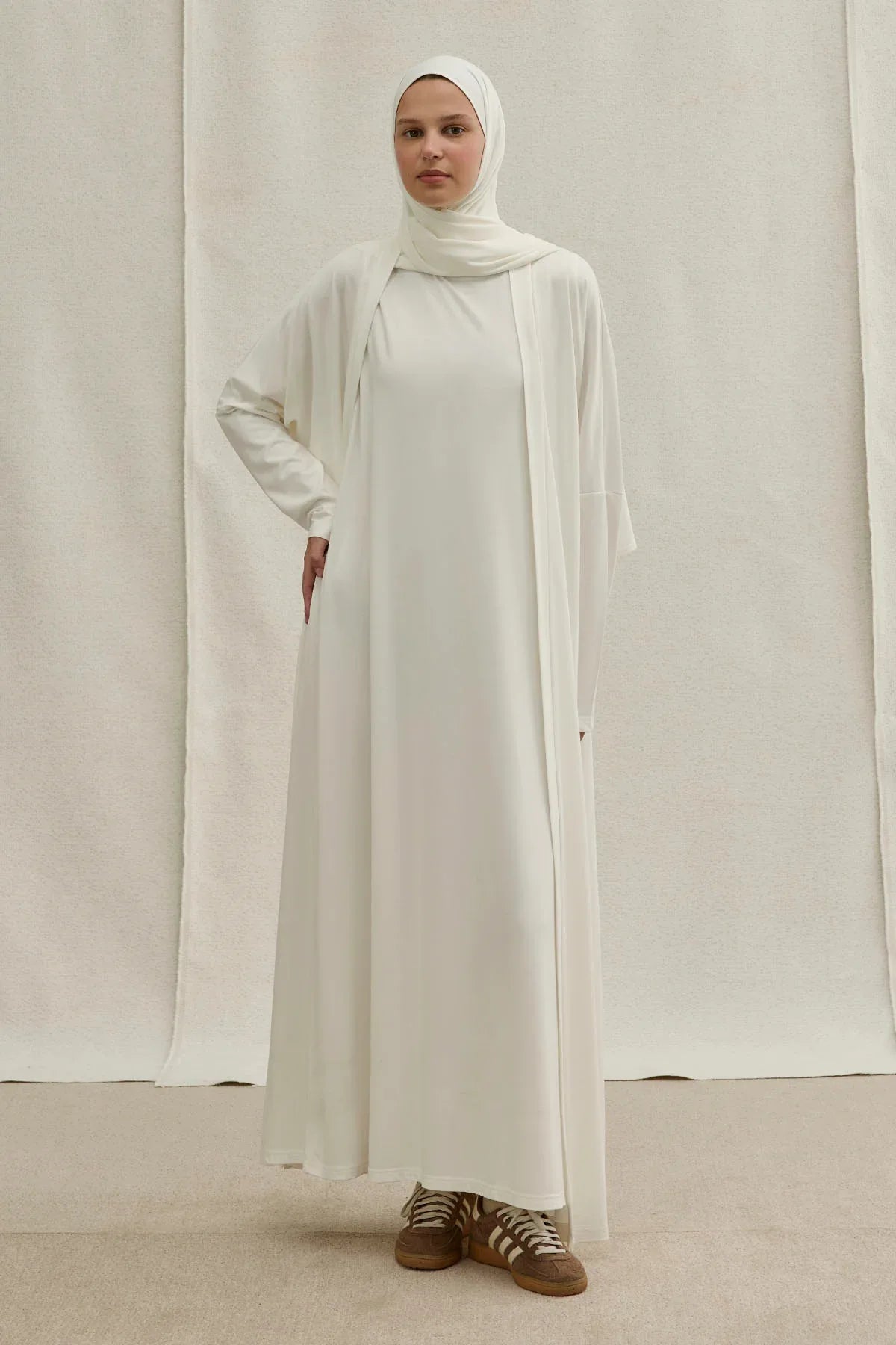 Actıve Modest Spor Beyaz İkili Abaya Takım
