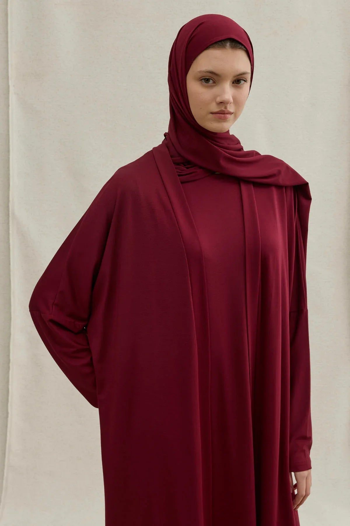 Active Modest Sports Burgundy Two-Piece Abaya Set