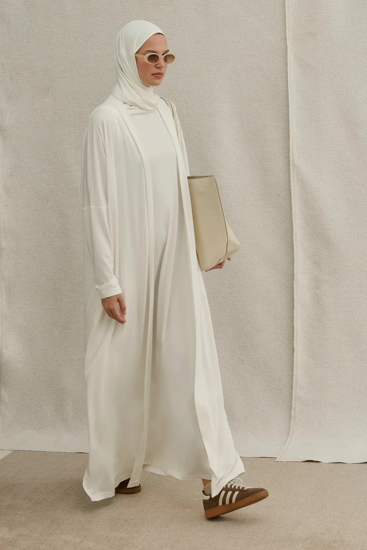 Actıve Modest Spor Beyaz İkili Abaya Takım