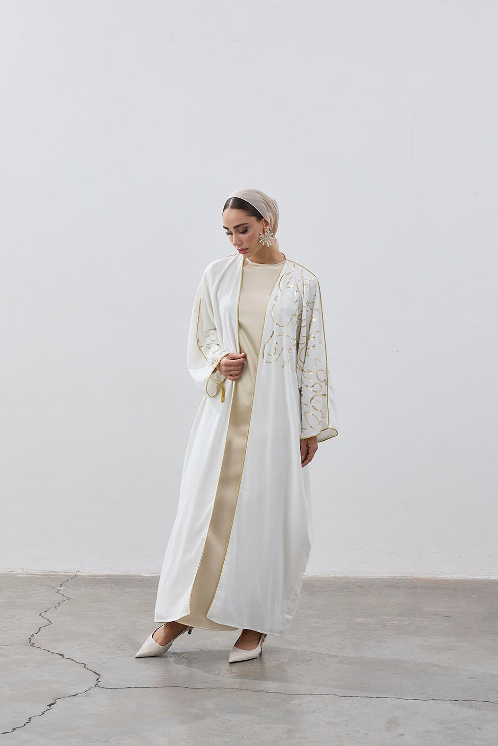 Gold Hat Desenli Abaya